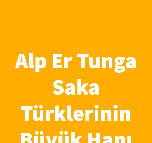 Alp Er Tunga Saka Türklerinin Büyük Hanı - Ahmet Haldun