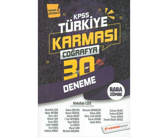 Uzman Kariyer KPSS Türkiye Karması Coğrafya 30 Deneme