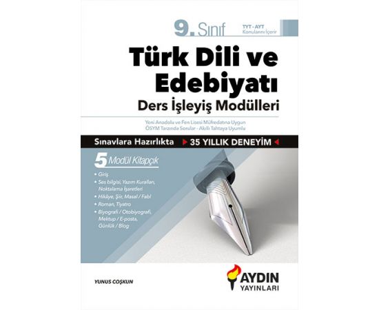 9.Sınıf Türk Dili ve Edebiyatı Ders İşleyiş Modülleri Aydın Yayınları