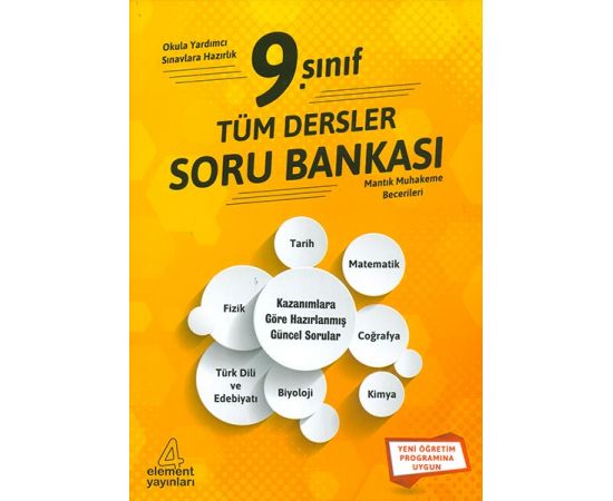 Element 9.Sınıf Tüm Dersler Soru Bankası Kitabı PDF indir 1 Element 9.Sınıf Tüm Dersler Soru Bankası