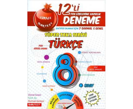 8.Sınıf Nar Türkçe 12 Deneme Sınavı (7 Sarmal + 5 Genel)