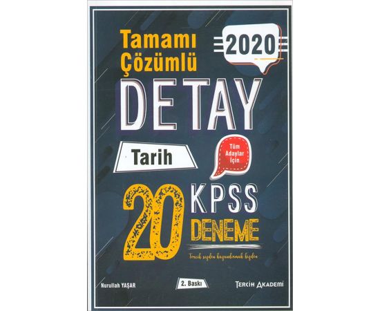 2020 KPSS Detay Tarih Çözümlü 20 Deneme Tercih Akademi Yayınları