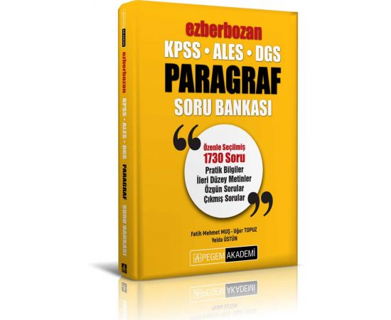 Pegem 2021 KPSS ALES DGS Ezberbozan Paragraf Soru Bankası