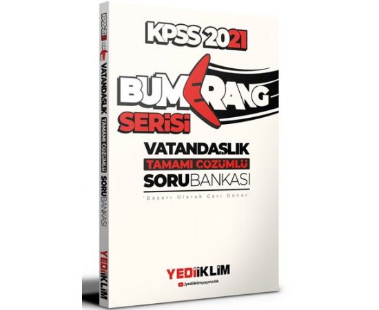 Yediiklim 2021 KPSS Bumerang Vatandaşlık Çözümlü Soru Bankası