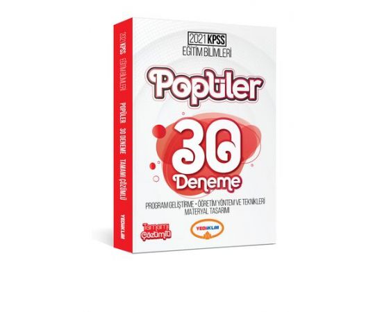 Yediiklim 2021 KPSS Popüler Program Geliştirme - Öğretim Yöntem ve Teknikleri Çözümlü 30 Deneme