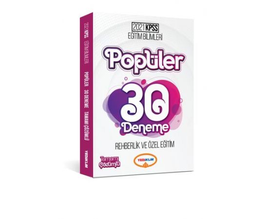 Yediiklim 2021 KPSS Popüler Rehberlik ve Özel Eğitim Çözümlü 30 Deneme