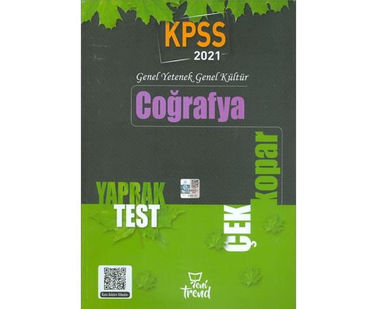 2021 KPSS Coğrafya Çek Kopar Yaprak Test Yeni Trend Yayınları