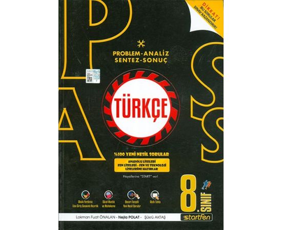 8.Sınıf PASS Türkçe Soru Bankası Startfen Yayınları