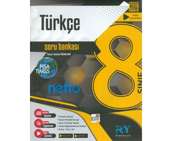 LGS 8.Sınıf Türkçe Soru Bankası Video Çözümlü Referans Yayınları