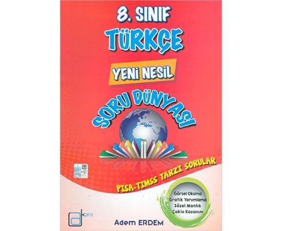 8.Sınıf Türkçe Yeni Nesil Soru Dünyası A Kare Yayınları