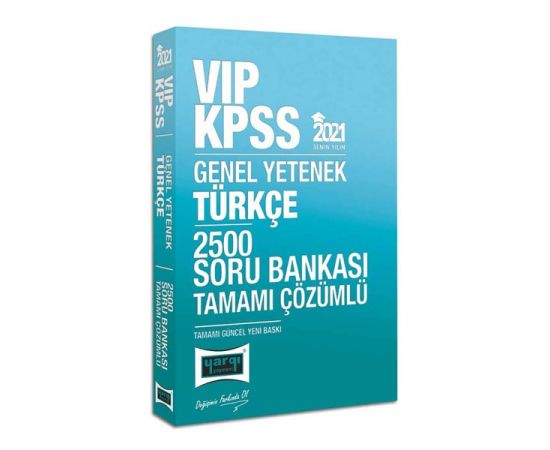 Yargı 2021 KPSS VIP Türkçe Çözümlü 2500 Soru Bankası