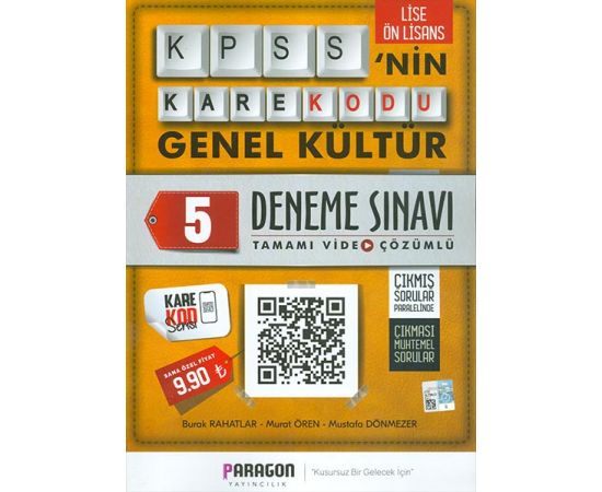2020 Lise-Önlisans KPSS Genel Kültür Video Çözümlü 5 Deneme Sınavı Paragon Yayıncılık