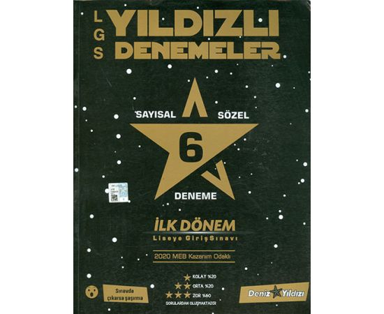 8.Sınıf LGS İlk Dönem 6 Deneme Deniz Yıldızı Yayınları