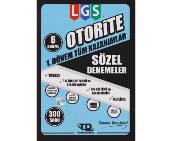 Tandem LGS Otorite 1.Dönem Sözel Denemeler