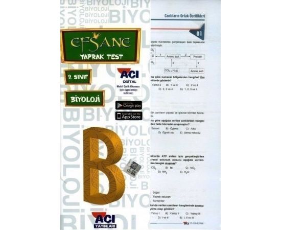 Açı Yayınları 9. Sınıf Biyoloji Yaprak Test