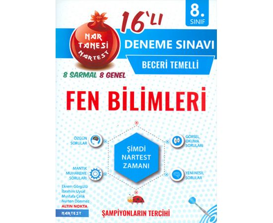 Nartest 8.Sınıf Fen Bilimleri 16lı Deneme Sınavı