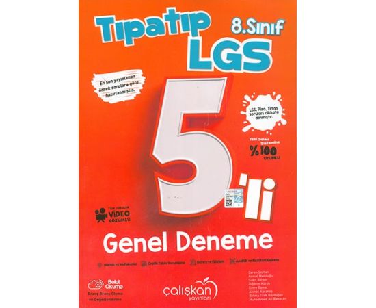 8.Sınıf LGS Tıpatıp 5 Deneme Çalışkan Yayınları