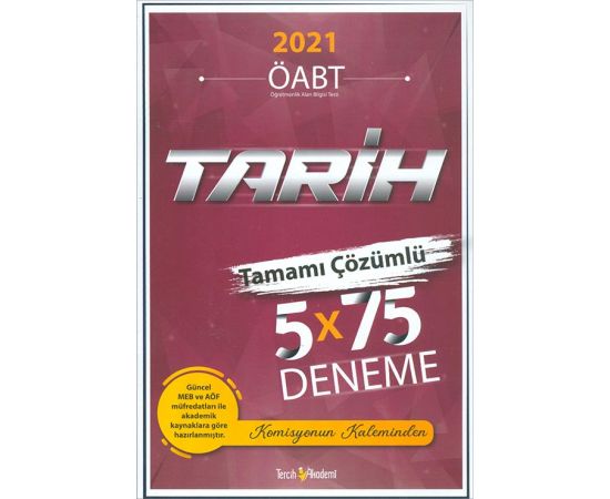 2021 ÖABT Tarih Çözümlü 5x75 Deneme Tercih Akademi