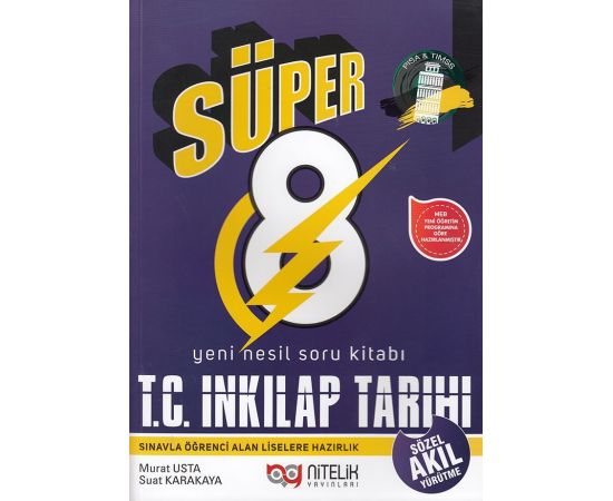 8.Sınıf Süper T. C. İnkılap Tarihi ve Atatürkçülük Soru Kitabı Nitelik Yayınları