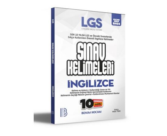 Benim Hocam LGS İngilizce Sınav Kelimeleri 10 Deneme İlaveli