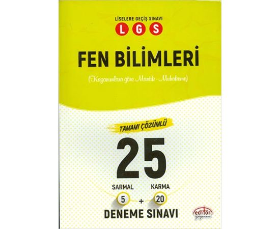 Editör LGS 8.Sınıf Fen Bilimleri Çözümlü 25 Deneme Sınavı