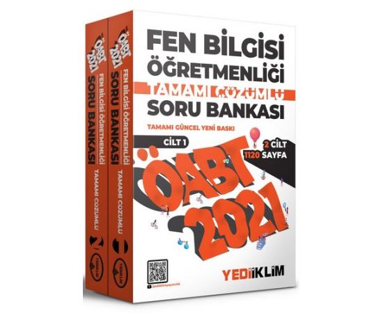 Yediiklim 2021 ÖABT Fen Bilgisi Öğretmenliği Çözümlü Soru Bankası 2 Cilt