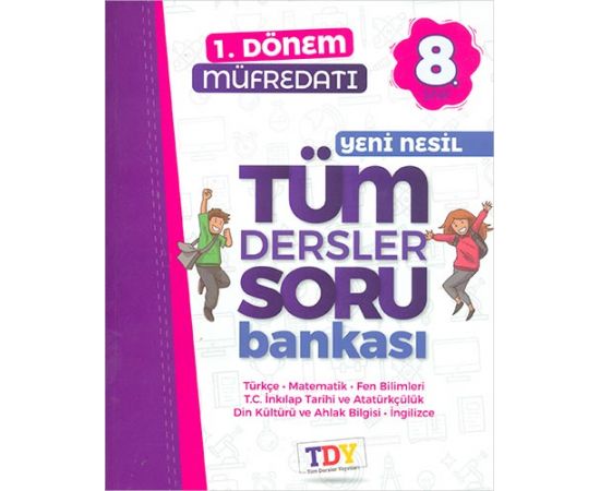8.Sınıf LGS 1.Dönem Tüm Dersler Soru Bankası TDY Yayınları