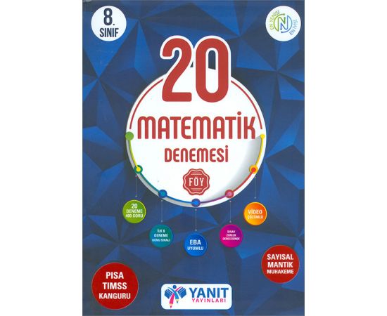 8.Sınıf Matematik Video Çözümlü 20 Denemesi Yanıt Yayınları
