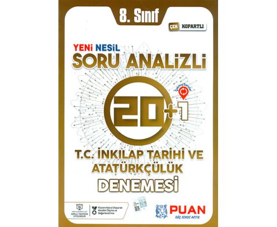 8.Sınıf LGS İnkılap Tarihi Soru Analizli 20+1 Deneme Puan Yayınları