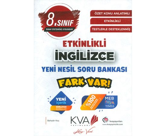 8.Sınıf Etkinlikli İngilizce Yeni Nesil Soru Bankası KVA Yayınları