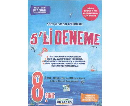 Okyanus 8.Sınıf 5li Deneme (Sayısal ve Sözel)