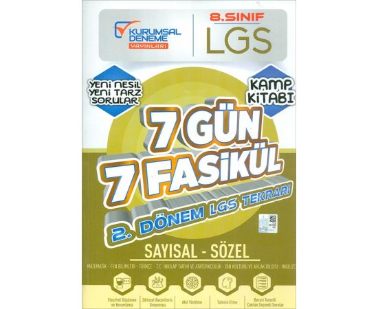 Kurumsal Deneme 2021 8.Sınıf LGS 2.Dönem 7 Gün 7 Fasikül Tekrar Kamp Kitabı