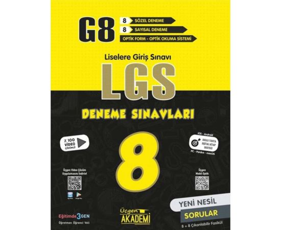 Üçgen Akademi 2021 8. Sınıf - G8 LGS - 8’li Deneme Sınavları