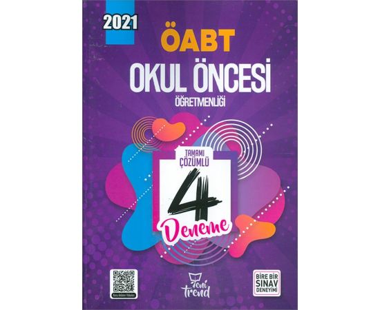 2021 ÖABT Okul Öncesi Öğretmenliği Çözümlü 4 Deneme Yeni Trend Yayınları