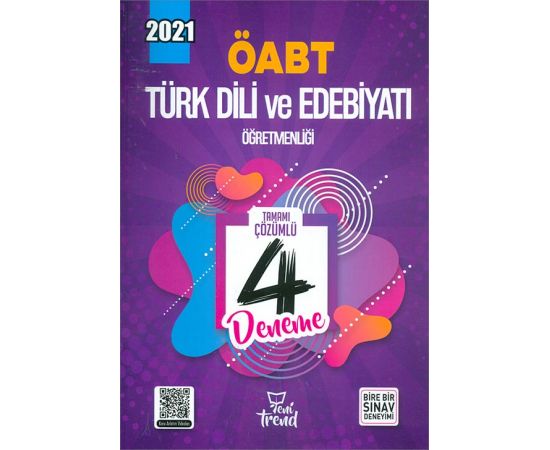 2021 ÖABT Türk Dili ve Edebiyatı Öğretmenliği Çözümlü 4 Deneme Yeni Trend Yayınları