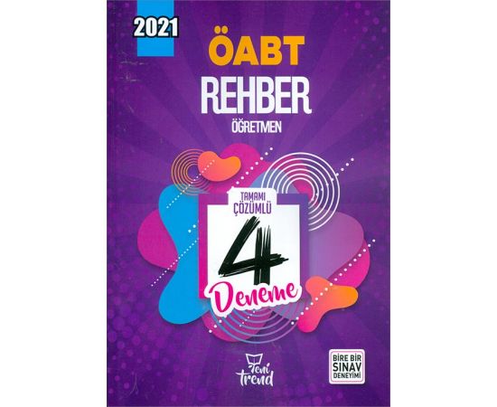 2021 ÖABT Rehber Öğretmenliği Çözümlü 4 Deneme Yeni Trend Yayınları