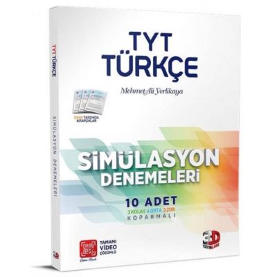 TYT Türkçe Simülasyon Denemeleri 10′lu 3D Yayınları